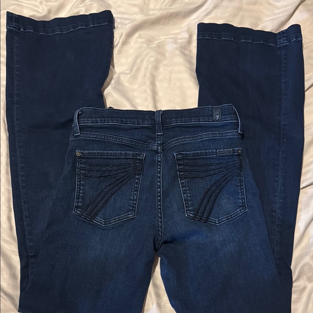 7 For All Mankind Blue Flare & Wide Leg Jeans